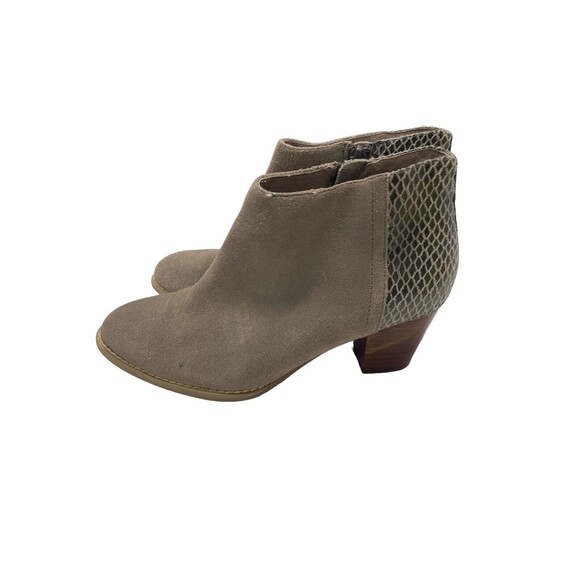 Vionic GREIGE Ankle Boots 322 BROMLEY Suede Faux Snake Size 6 TAN Booties - Picture 4 of 10